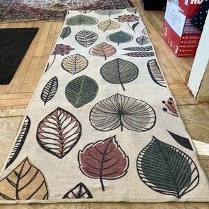 Folium‎ Multicolor Ruggable Runner Autumn leaves Multi Color Blue Undertone